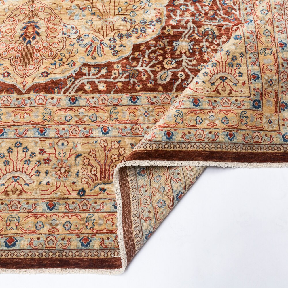 Vision Taste Afghanistan Luxurious Villa Court Model House Manual Tie Wool Carpet Luxury House