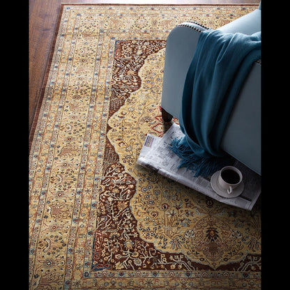 Vision Taste Afghanistan Luxurious Villa Court Model House Manual Tie Wool Carpet Luxury House