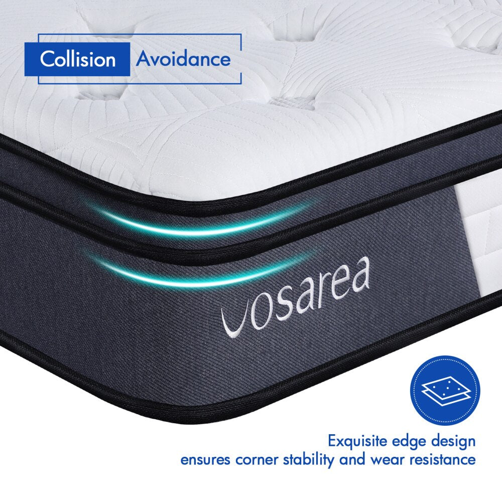 Vosarea 90 x 190 Gel Particle Memory Foam Mattress High Density Foam Bed Sleeping Cushion Mattress UK Single