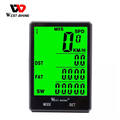 WEST BIKING 4 Type Bike Computer 2.8" Speedometer Odometer Rainproof Cycling Measurable Temperature Stopwatch Bicycle Computer