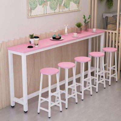 Wall Bar Table Milk Tea Shop High Foot Table Chair Household Simple Modern Small Bar Long Table Long Table Business