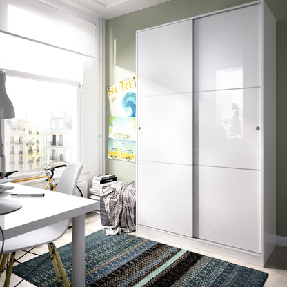 Wardrobe sliding doors model SLIDE COLOR white brightness 120Cm AEKIT cheap home bedroom furniture