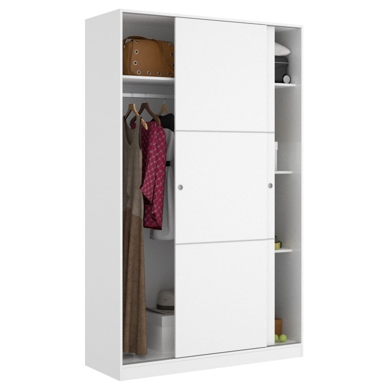 Wardrobe sliding doors model SLIDE COLOR white brightness 120Cm AEKIT cheap home bedroom furniture