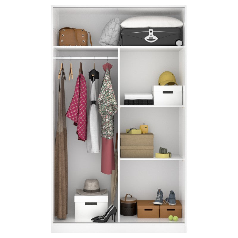 Wardrobe sliding doors model SLIDE COLOR white brightness 120Cm AEKIT cheap home bedroom furniture