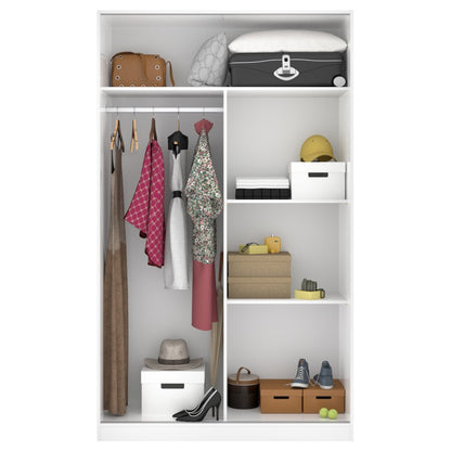 Wardrobe sliding doors model SLIDE COLOR white brightness 120Cm AEKIT cheap home bedroom furniture