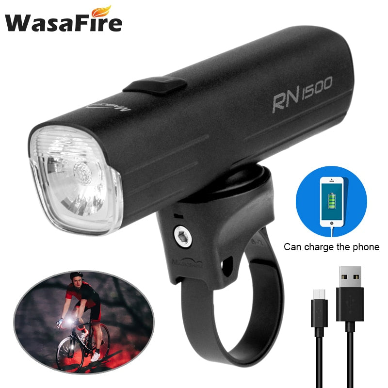 WasaFire RN1500 Bicycle Headlight Mountain Bike Road Bike Bright Light Flashlight Waterproof 1200 Lumens Cycling Lighting Tool