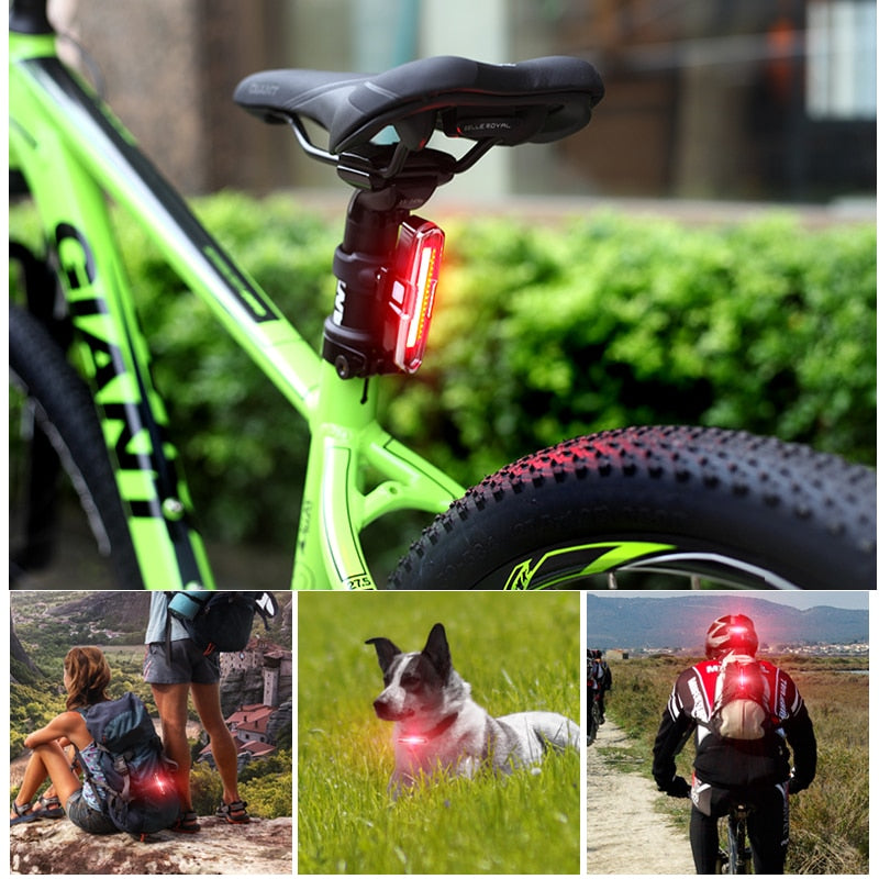 Waterproof USB Rechargeable Front Rear Bike Bicycle Light Lithium Battery LED Taillight Cycling Helmet Light Lamp Flashlight