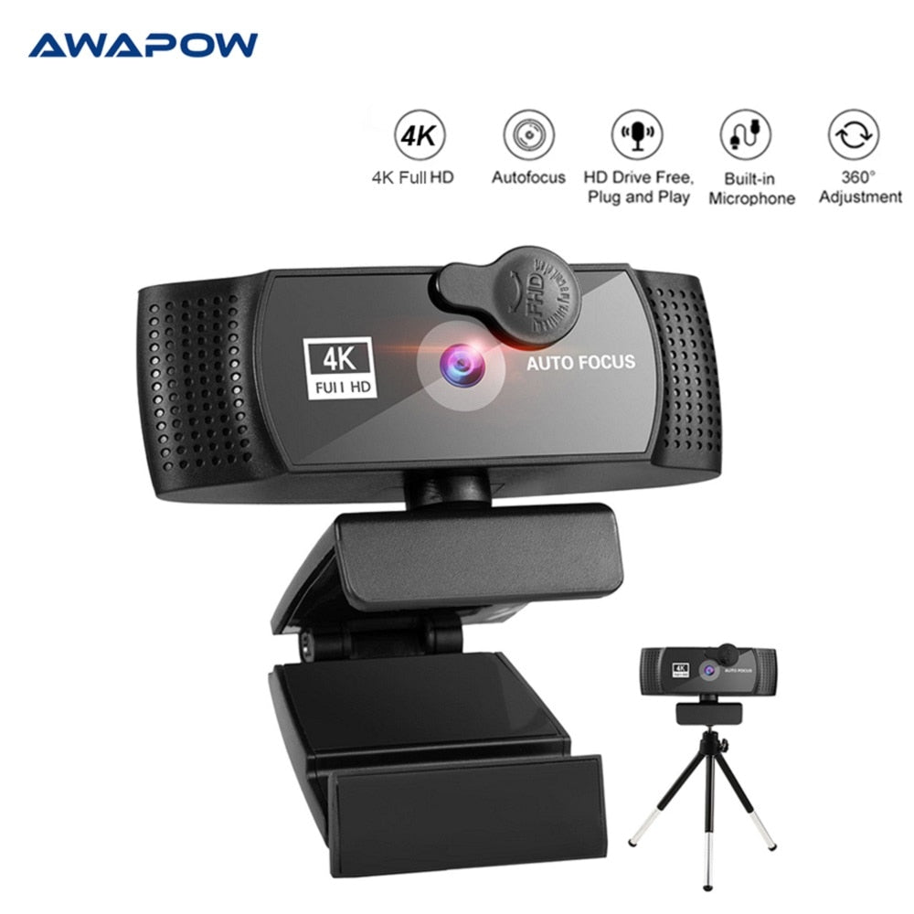 Webcam 4K Autofocus Webcam PC Computer USB Connection Webcam 2K Full HD  1080P With Microphone Webcam Used For Video Conferencin
