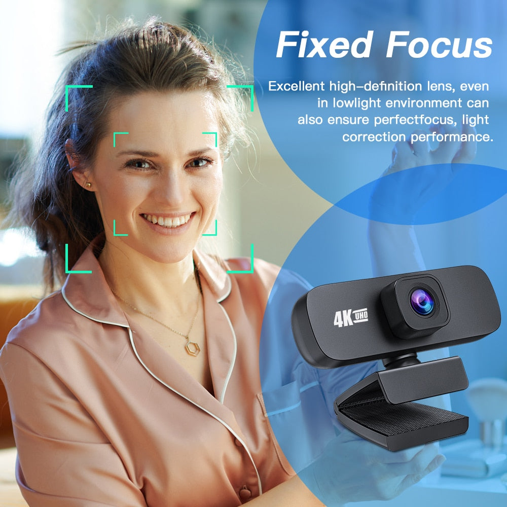Webcam 4K Full HD 1080P 3840*2160 Web Cam With Microphone PC Computer USB Connection Webcam 2K For Laptop Desktop Video Calling