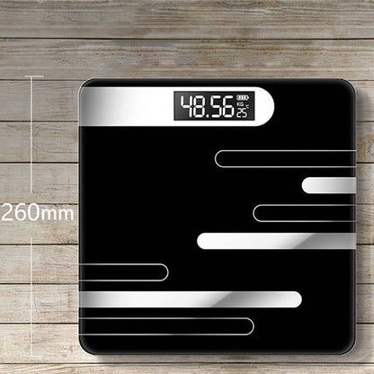 Weight Scale Bathroom Fat Glass Electronic Smart LCD Display Human Body Weighing Digital Major Display Shows Weather Temperature