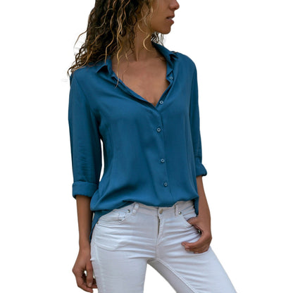 White Shirts Women OL Work Wear Plain Tops Casual Loose 2021 Long Sleeve Blouses Lady All-match Elegant Vintage Blusas