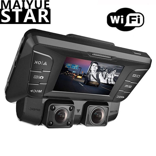 WiFi upgrade front and rear dual camera 4K 1080p full HD Wi-Fi super wide angle LCD screen car, Uber, taxi sprint video recorder