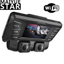 Load image into Gallery viewer, WiFi upgrade front and rear dual camera 4K 1080p full HD Wi-Fi super wide angle LCD screen car, Uber, taxi sprint video recorder
