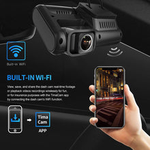 Load image into Gallery viewer, WiFi upgrade front and rear dual camera 4K 1080p full HD Wi-Fi super wide angle LCD screen car, Uber, taxi sprint video recorder
