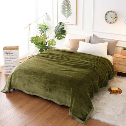 Winter Warm Coral Fleece Blanket Solid Baby BedSpread Plaid Outdoor Camping Rugs Student Dormitory Quilt Plaid
