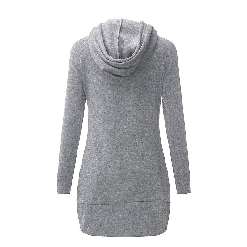Winter Warm Women Casual Straight Short Hoodie Dress Long Sleeve Hooded Pockets 2018 Autumn Mini Fashion Red Black Party Dresses Femme