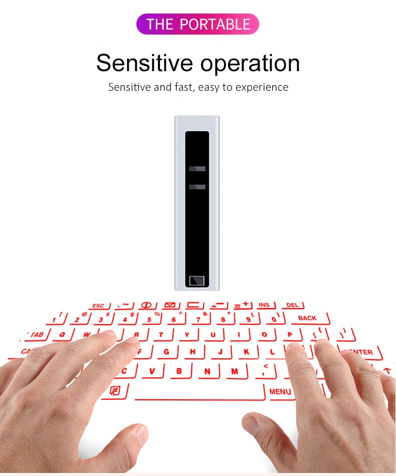 Wireless Bluetooth Keyboard Mini QWERTY Virtual Laser Projection Keypad For IOS Android Smart Phone Ipad Tablet Computer