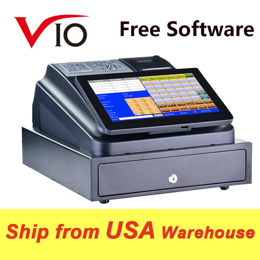 With Professional POS Software 10  inch Touch Screen POS System ECR Cash Register Machine For Restaurant Or Retail Store