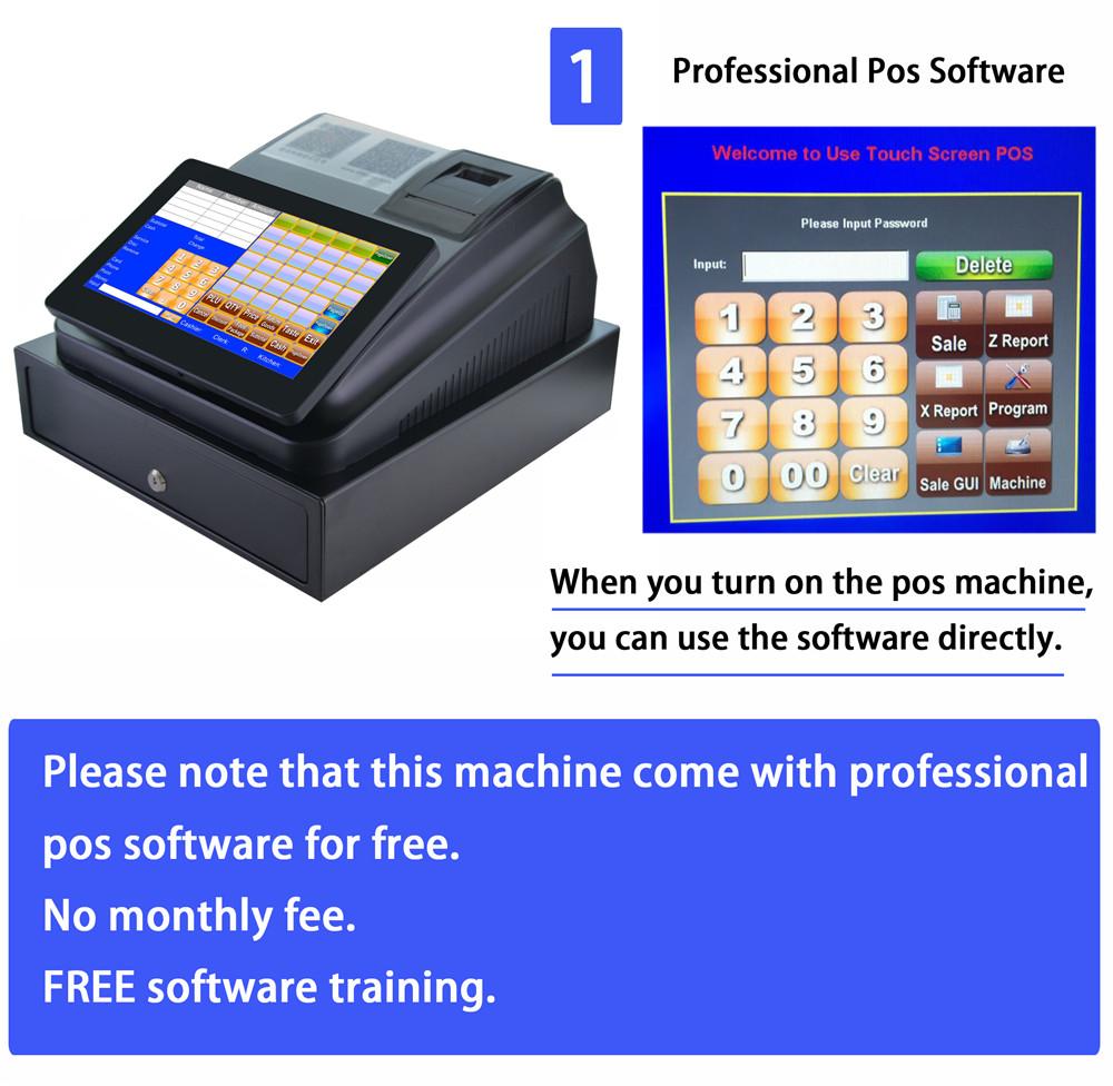 With Professional POS Software 10  inch Touch Screen POS System ECR Cash Register Machine For Restaurant Or Retail Store