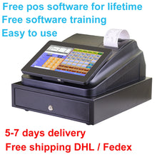 将图片加载到图库查看器，With Professional POS Software 10  inch Touch Screen POS System ECR Cash Register Machine For Restaurant Or Retail Store
