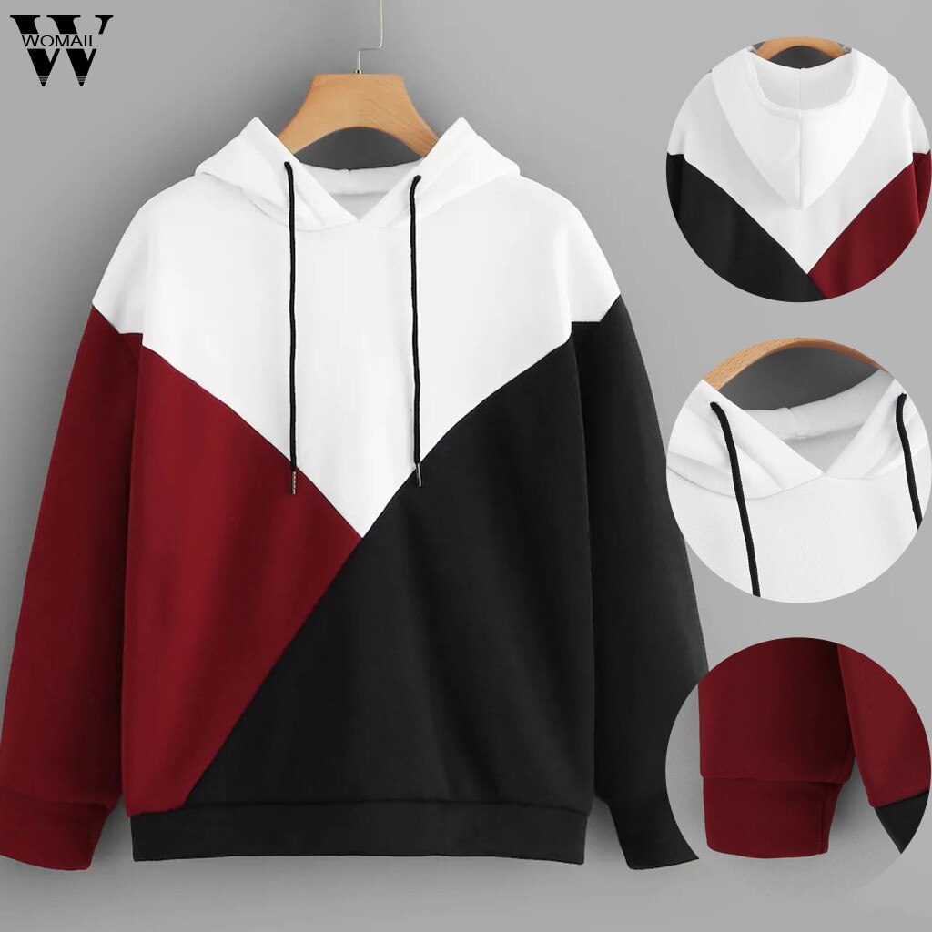 Womail Women's Hoodie Sweater Regular Full Letter Hooded Autumn Letters Hooded Pullover Women Sweatshirts Sudadera XS XL
