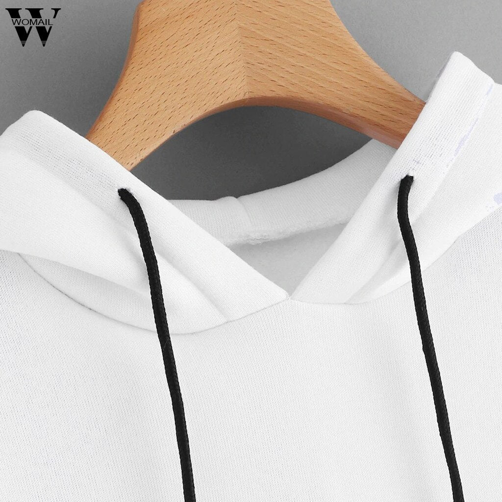 Womail Women's Hoodie Sweater Regular Full Letter Hooded Autumn Letters Hooded Pullover Women Sweatshirts Sudadera XS XL
