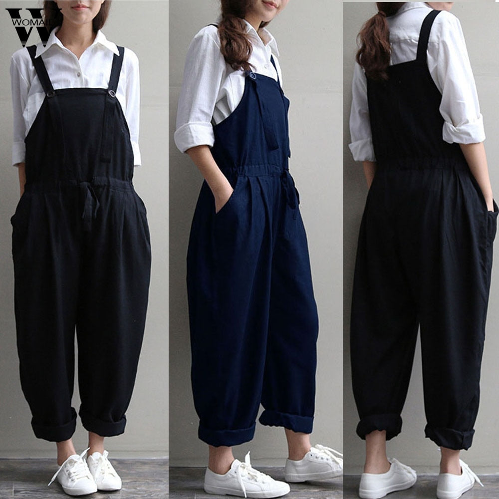 Womail Jumpsuit Women Summer Casual Plus Size Oversized Dungaree Jumpsuits Bib Loose Long Trousers fashion 2019  M1