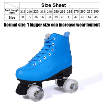 Women 6 Choice Pu Microfiber Roller Skates Skating Shoes Sliding Inline Quad Skates Sneakers Training Europe Size 2 Row 4 Wheels