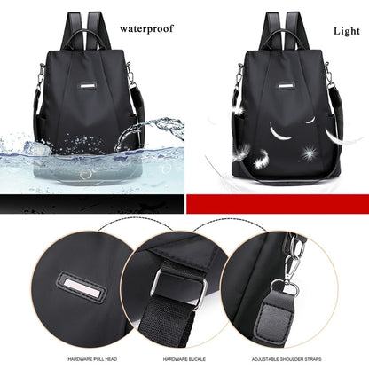 Women  Anti-theft Travel Backpack Portable Waterproof Schoolbag Girls Casual Nylon Lager Capacity Shoulder Bag Ladies Fashion