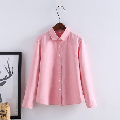 Women's Blouse 2018 New Casual BRAND Long Sleeved Cotton Oxford White Shirt Woman Office Shirts Excellent Quality Blusas Lady
