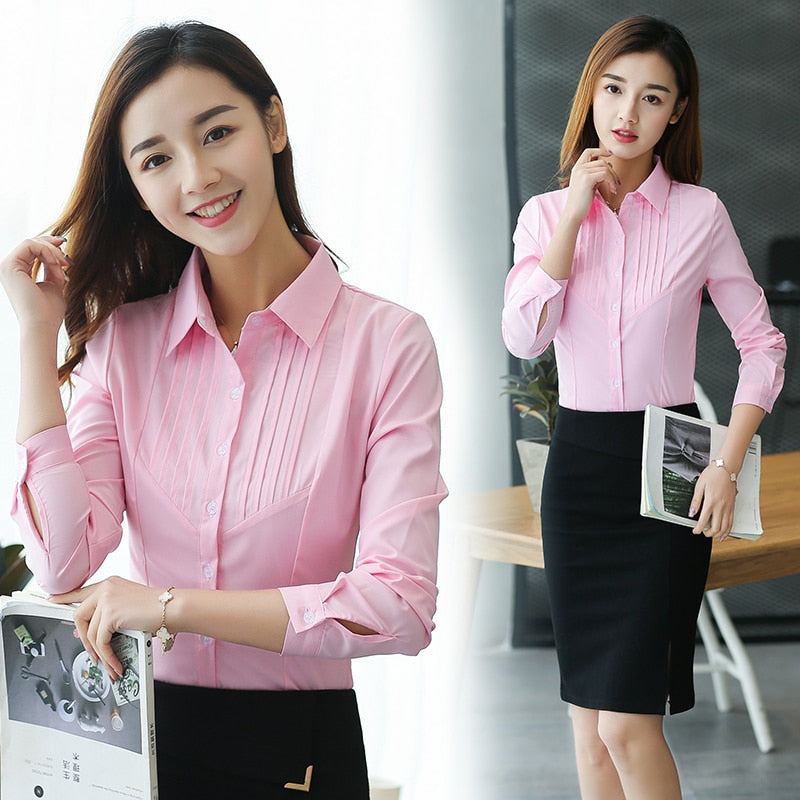 Women's Blouse Tops and Blouses Cotton Ladies Tops Shirts Women 2018 Shirts Pink Blusa Feminina Plus Size XXXL/5XL Shirt