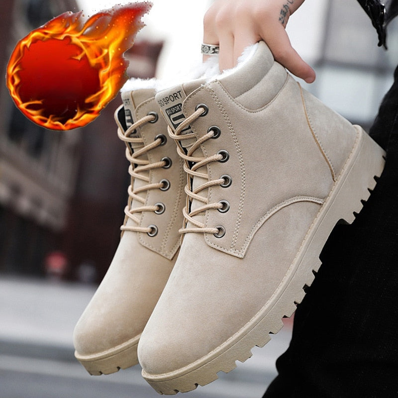 Women Boots Winter Shoes Warm Plush Ankle Boots Fashion Winter Snow Boots Female Lace-up Botas De Mujer Plus Size 43 44