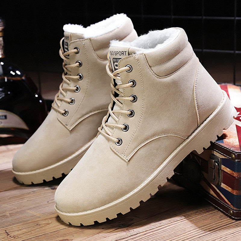Women Boots Winter Shoes Warm Plush Ankle Boots Fashion Winter Snow Boots Female Lace-up Botas De Mujer Plus Size 43 44
