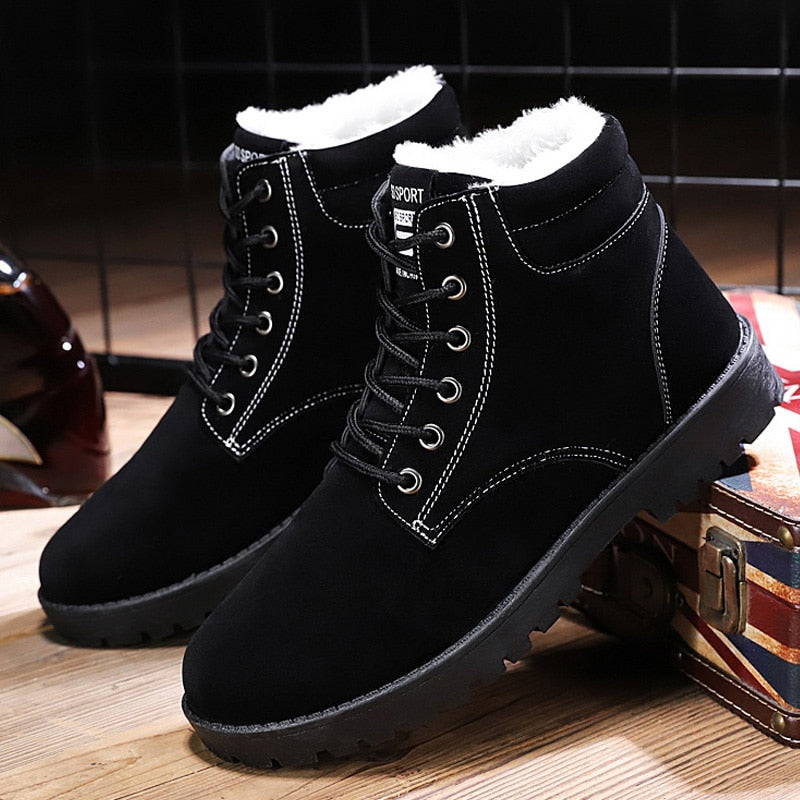 Women Boots Winter Shoes Warm Plush Ankle Boots Fashion Winter Snow Boots Female Lace-up Botas De Mujer Plus Size 43 44