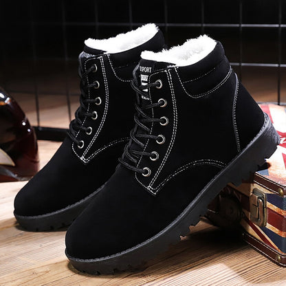 Women Boots Winter Shoes Warm Plush Ankle Boots Fashion Winter Snow Boots Female Lace-up Botas De Mujer Plus Size 43 44
