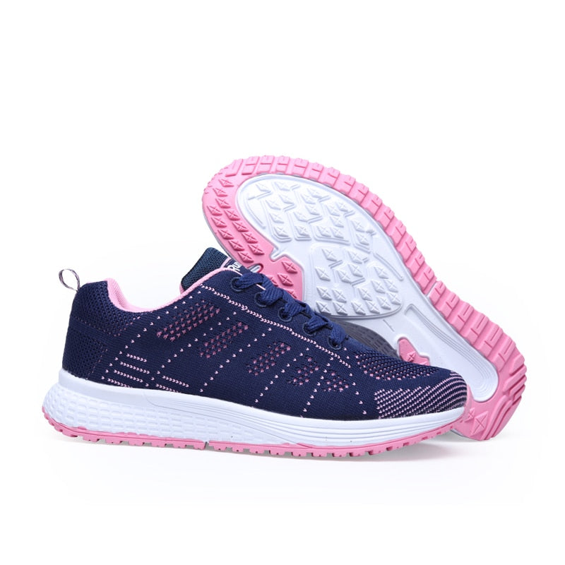 Women Casual Sport Shoes Fashion Men Running Shoes Weave Air Mesh Sneakers Black White Non Slip Footwear Breathable Jogging
