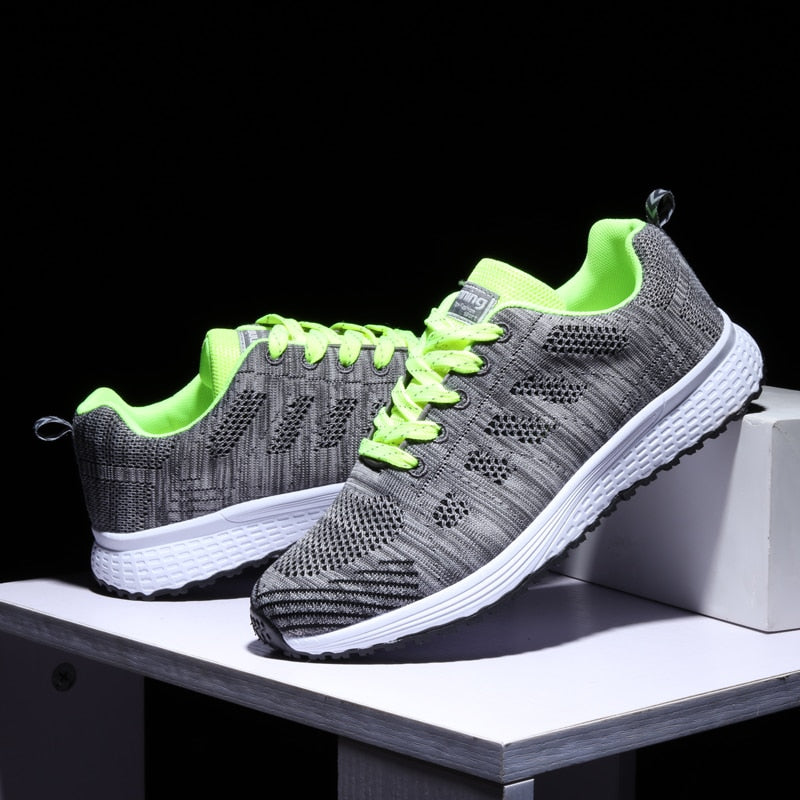 Women Casual Sport Shoes Fashion Men Running Shoes Weave Air Mesh Sneakers Black White Non Slip Footwear Breathable Jogging