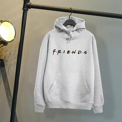 Women's Friends Hoodie Sweater Harajuku Letters Print Pocket Warm Thicken Pullovers Hip Hop Loose Solid Female Sweatshirts
