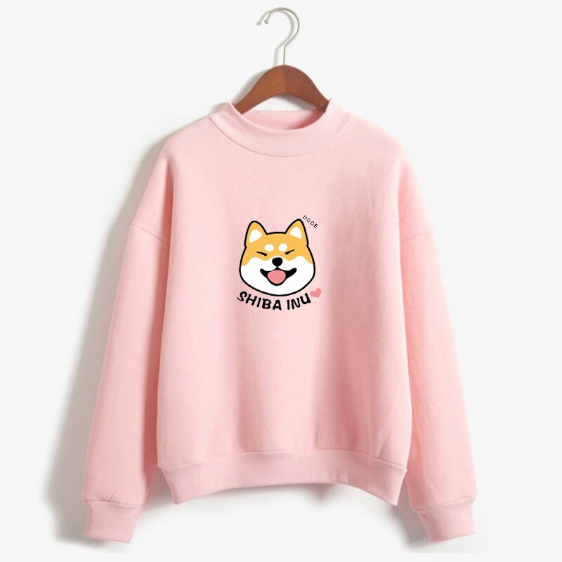 Women Harajuku Sweater Fleece Autumn Kawaii Cute Japanese Anime Shiba Innu Pullover Kpop Sweatshirt Moletom sudadera mujer
