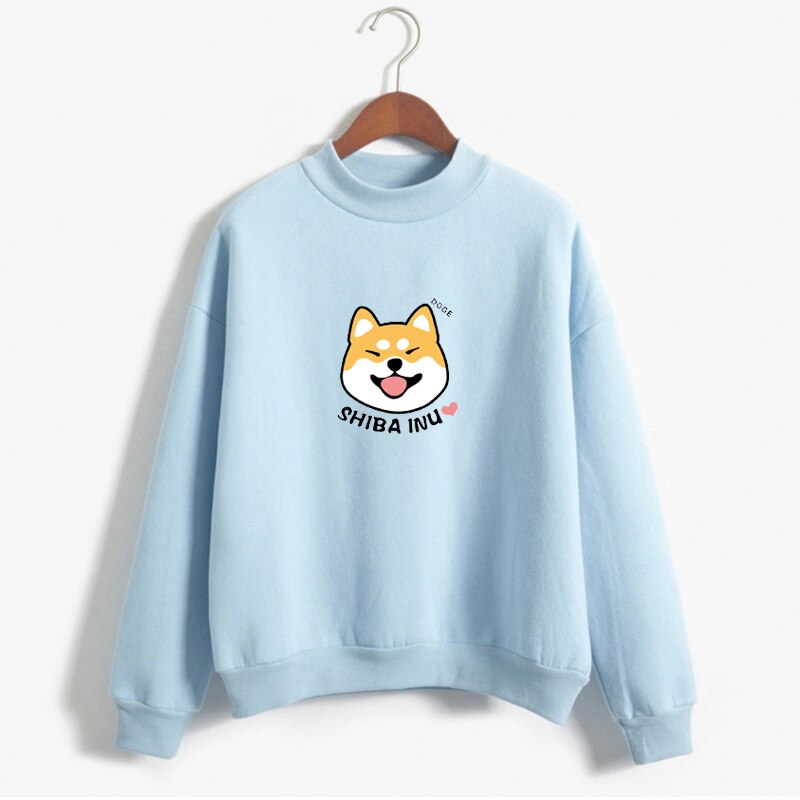 Women Harajuku Sweater Fleece Autumn Kawaii Cute Japanese Anime Shiba Innu Pullover Kpop Sweatshirt Moletom sudadera mujer