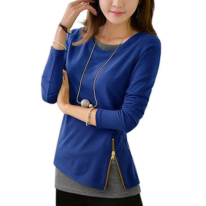 Women's Sweater 2020 Casual Long Sleeve Side Zipper Felpe Donna Kpop Pullovers Zippers Tops Plus Size 5XL