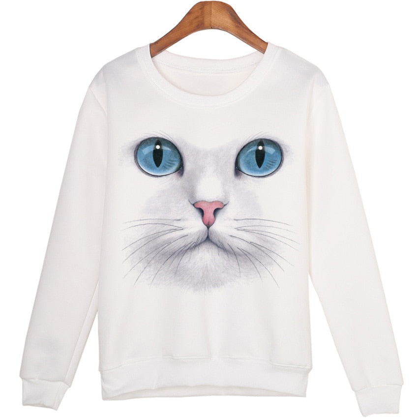 Women New Winter 3D Beads Cat Sweatsmer Harajuku Venta 2015 Para Mujer Sudaderas Hoodies Pullovers Coat WMH41