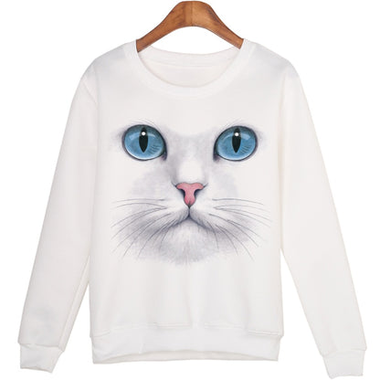Women New Winter 3D Beads Cat Sweatsmer Harajuku Venta 2015 Para Mujer Sudaderas Hoodies Pullovers Coat WMH41