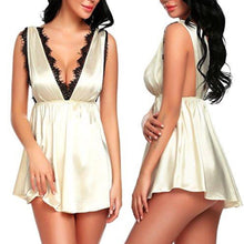 Charger l&#39;image dans la galerie, Women Sexy Lace Nightwear Robe Babydoll Sleepwear Dress Solid Summer Hot Comfort Fancy Female Clothing Costume
