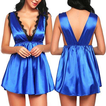 Women Sexy Lace Nightwear Robe Babydoll Sleepwear Dress Solid Summer Hot Comfort Fancy Female Clothing Costume