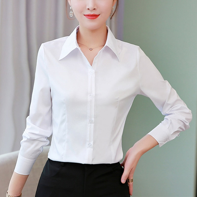 Women Shirts Woman Blouses Cotton Tops and Blouses Woman Long Sleeve Ladies Shirts Pink/White Blusas Plus Size 5XL Women Blouses