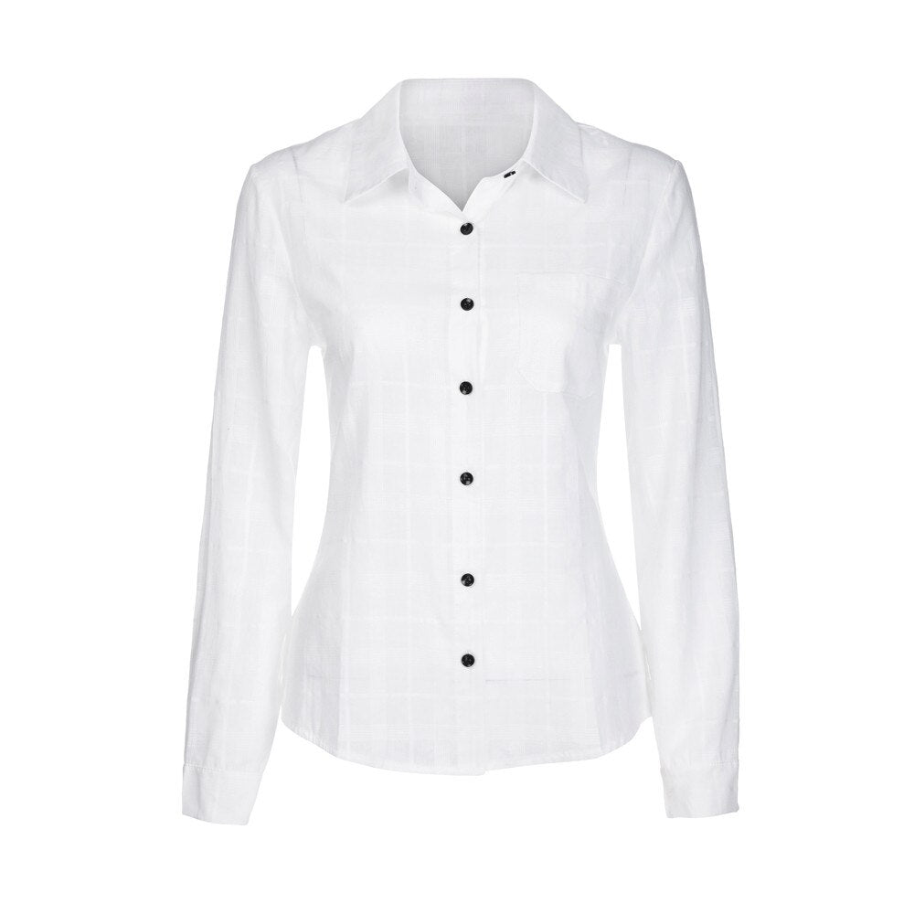 Women Tops Blouses 2019 Long Sleeve Turn Down Collar Office White Blouse Shirt Female Work Wear Shirts Blouse Plus Size Blusas