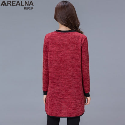 Women's Tunic Blouses 2020 Korean Fashion Office Wear Cotton Blouse Plus Size 4XL Women's Long Tops Long Sleeve Casual Loose Shirt Sweater