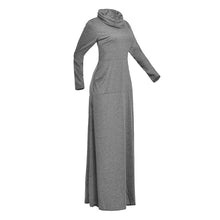 Load image into Gallery viewer, Women&#39;s Sweater Dress With Pocket Casual Solid Vintage Autumn Winter Long Sleeve Maxi Dress Robe Bow Neck Long Elegant Dress Vestidos Female Body
