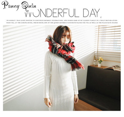 Women's Winter Sweater Knitted Long Red Dress Slim Elastic Turtleneck Long Sleeve Sexy Lady Bodycon Robe Dresses wholesale